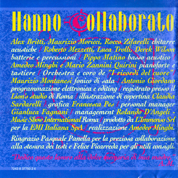 Amedeo Minghi : Cantare È D'Amore (CD, Album)