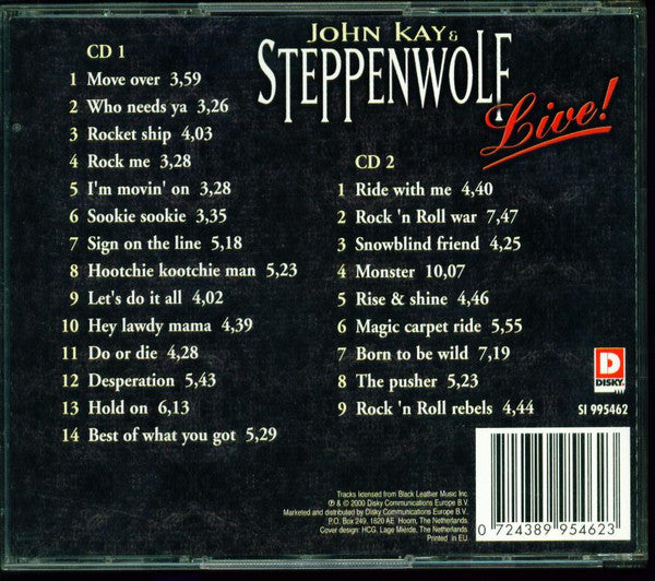 John Kay & Steppenwolf : Live! (Greatest Hits And More) (2xCD, Album, RE)