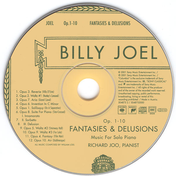 Billy Joel : Fantasies & Delusions (Op. 1-10 Music For Solo Piano) (CD, Album)