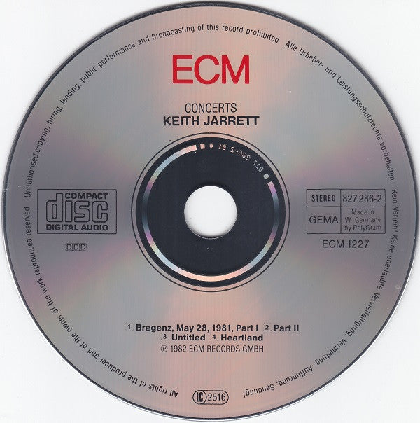 Keith Jarrett : Concerts (CD, Album, RE)