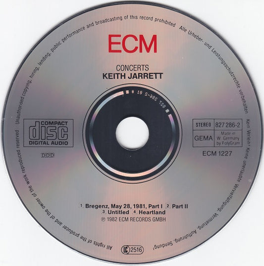 Keith Jarrett : Concerts (CD, Album, RE)
