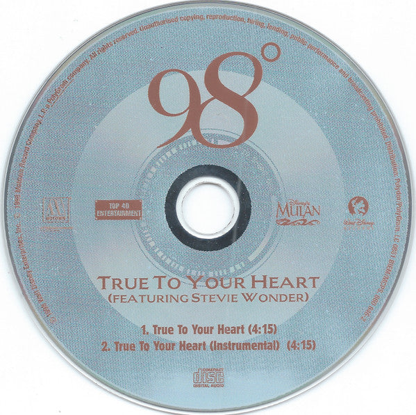 98 Degrees And Stevie Wonder : True To Your Heart (CD, Single, Car)