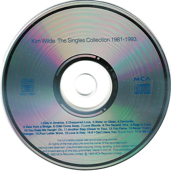 Kim Wilde : The Singles Collection 1981-1993. (CD, Comp)