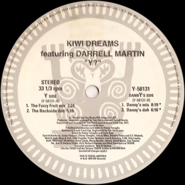 Kiwi Dreams Featuring Darrell Martin : Y? (12")