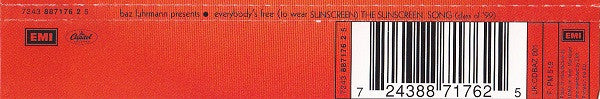 Baz Luhrmann : Everybody's Free (To Wear Sunscreen) The Sunscreen Song (Class Of '99) (CD, Single)
