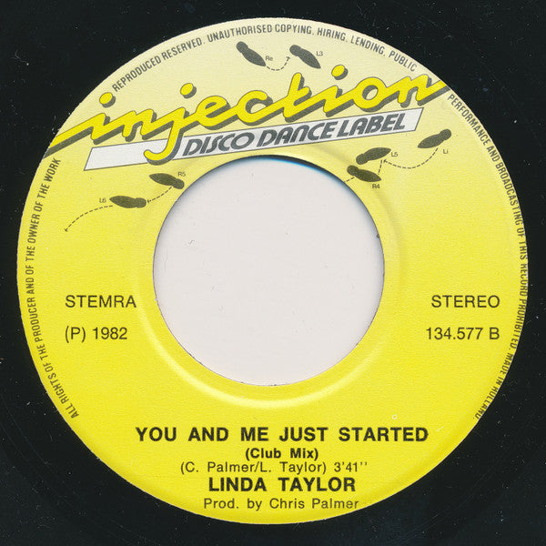 Linda Taylor : You And Me Just Started (7", Single)