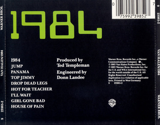 Van Halen : 1984 (CD, Album, Tar)