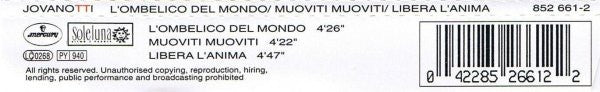 Jovanotti : L'Ombelico Del Mondo (CD, Single)