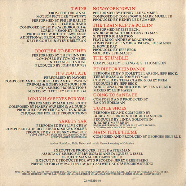 Various : Music From The Original Motion Picture Soundtrack Twins (CD, Comp, RE)