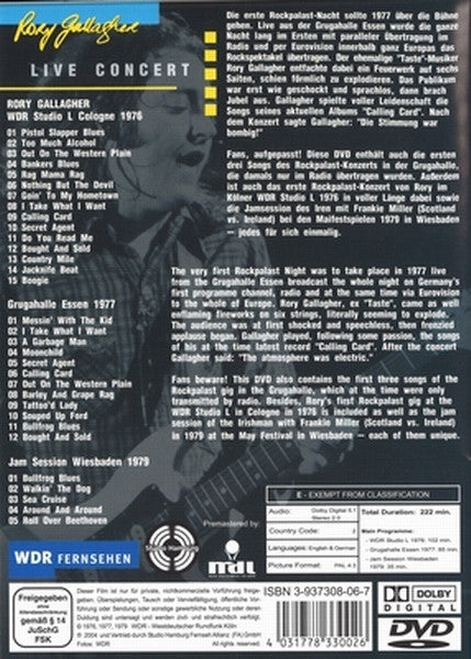 Rory Gallagher : At Rockpalast (DVD-V, PAL)