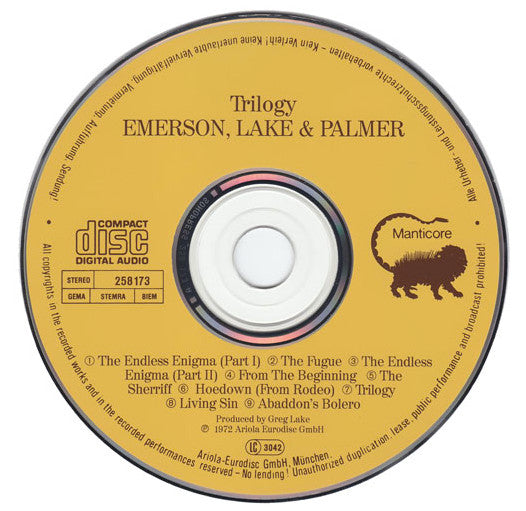 Emerson, Lake & Palmer : Trilogy (CD, Album, RE)