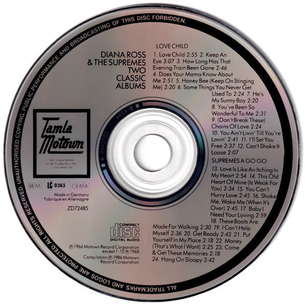 The Supremes : Love Child / Supremes A Go Go (CD, Comp, RM)