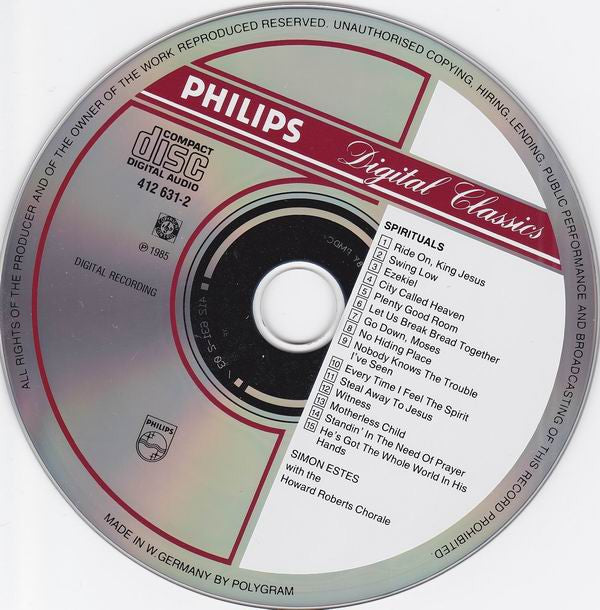 Simon Estes : Spirituals (CD, Album, RP)