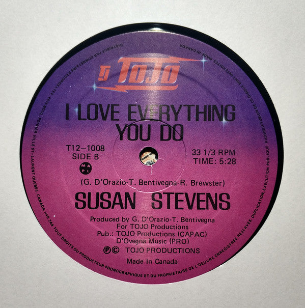 Susan Stevens : I Love Everything You Do (12")