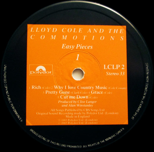 Lloyd Cole & The Commotions : Easy Pieces (LP, Album)
