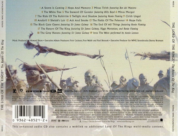 Howard Shore : The Lord Of The Rings: The Return Of The King (CD, Album, Enh, RP)
