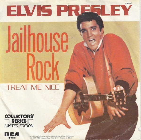 Elvis Presley : Jailhouse Rock / Treat Me Nice (7", Single, Mono, Ltd, RE, Ind)
