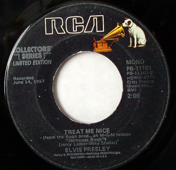 Elvis Presley : Jailhouse Rock / Treat Me Nice (7", Single, Mono, Ltd, RE, Ind)