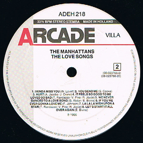 Manhattans : The Love Songs (LP, Comp)