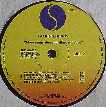 Talking Heads : More Songs About Buildings And Food (LP, Album, 2nd)