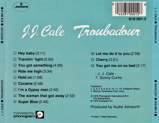 J.J. Cale : Troubadour (CD, Album, RE, Gre)