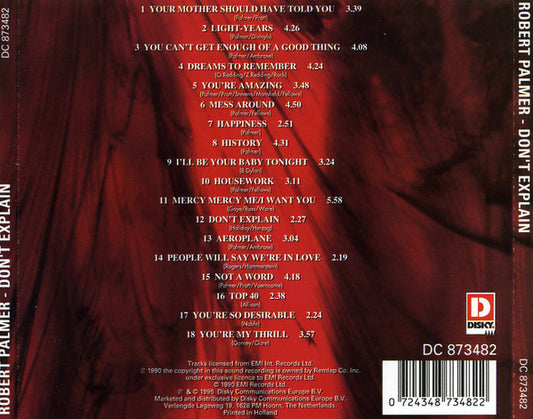 Robert Palmer : Don't Explain (CD, Album, RE)