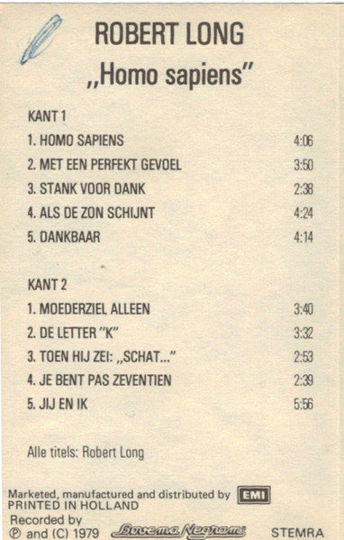 Robert Long : Homo Sapiens (Cass, Album)