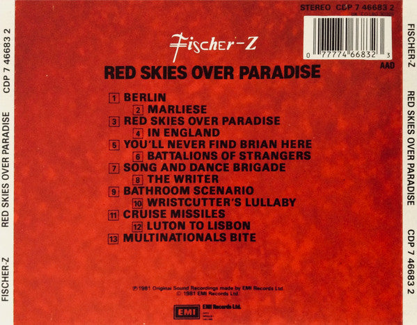 Fischer-Z : Red Skies Over Paradise (CD, Album)