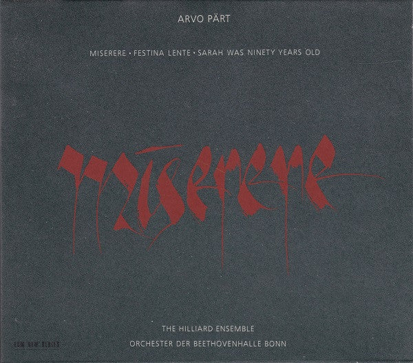 Arvo Pärt - The Hilliard Ensemble, Orchester Der Beethovenhalle Bonn : Miserere (CD, Album)