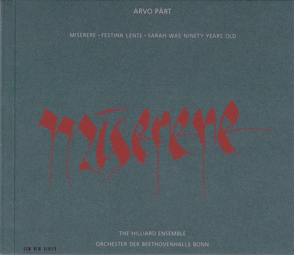 Arvo Pärt - The Hilliard Ensemble, Orchester Der Beethovenhalle Bonn : Miserere (CD, Album)