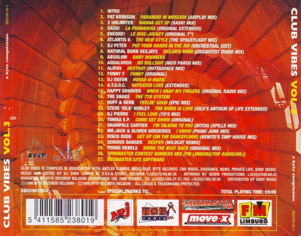 Various : Club Vibes Vol.3 (CD, Comp, Enh, Mixed)