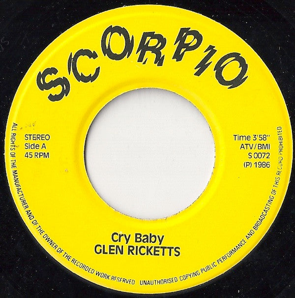Glen Ricketts / Heartbreakers : Cry Baby / Love Hurts (7")