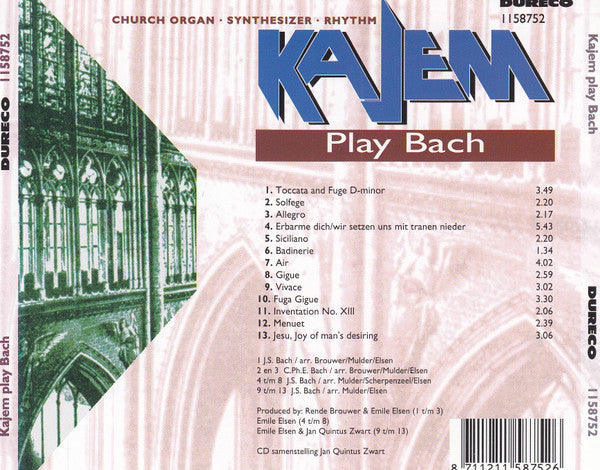 Kajem : Play Bach (CD, Album, Comp)