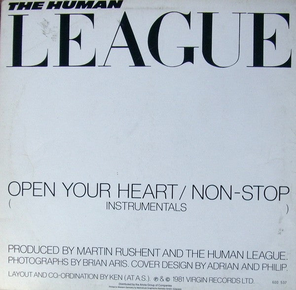 The Human League : Open Your Heart / Non-Stop (12")