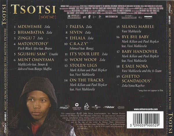 Various : Music From And Inspired By The Motion Picture Tsotsi (CD, Album)