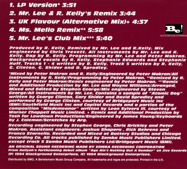 Aaliyah : Back & Forth (CD, Maxi)