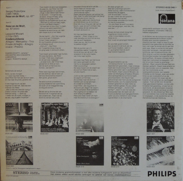Ramses Shaffy, Orchestre Des Concerts Lamoureux Lead By Roberto Benzi : Peter En De Wolf (LP, Album, RE)