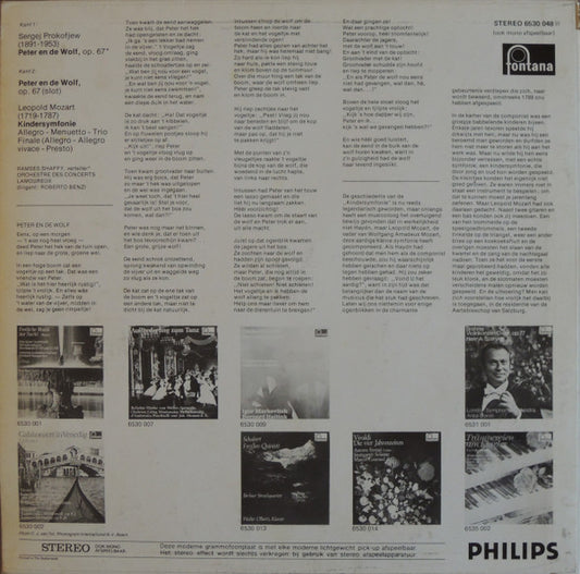 Ramses Shaffy, Orchestre Des Concerts Lamoureux Lead By Roberto Benzi : Peter En De Wolf (LP, Album, RE)