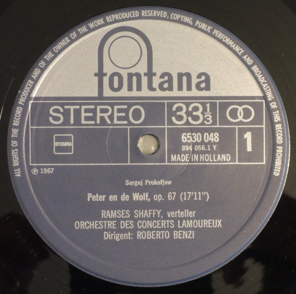 Ramses Shaffy, Orchestre Des Concerts Lamoureux Lead By Roberto Benzi : Peter En De Wolf (LP, Album, RE)