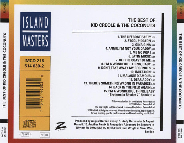 Kid Creole And The Coconuts : The Best Of Kid Creole & The Coconuts (CD, Comp)