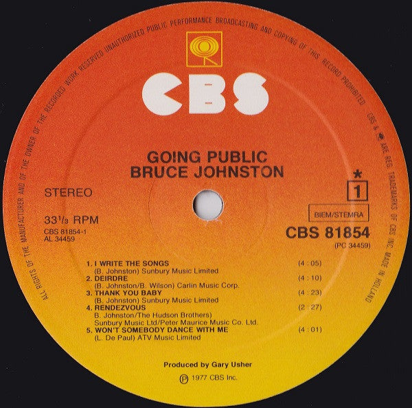 Bruce Johnston : Going Public (LP, Album)