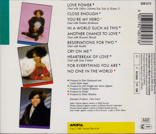 Dionne Warwick : Reservations For Two (CD, Album)