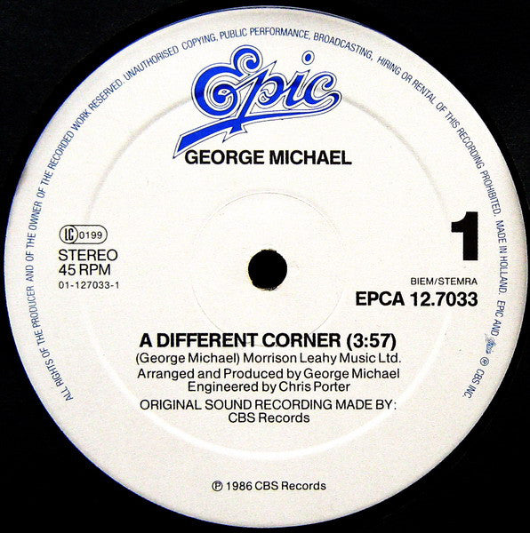 George Michael : A Different Corner (12", Maxi)