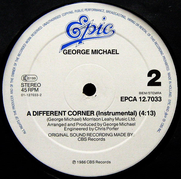 George Michael : A Different Corner (12", Maxi)