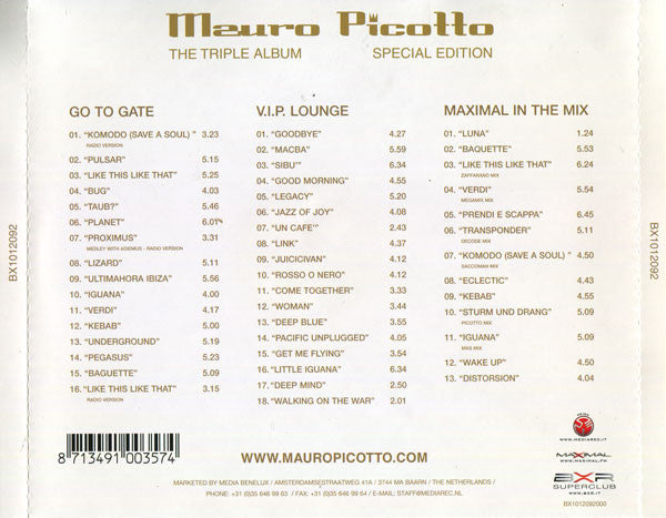 Mauro Picotto : The Triple Album (2xCD + CD, Mixed + Album, S/Edition)