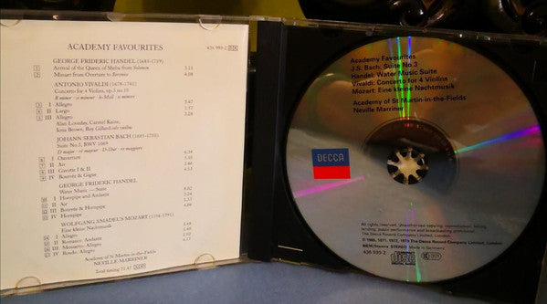 Johann Sebastian Bach ● Antonio Vivaldi ● Georg Friedrich Händel ● Wolfgang Amadeus Mozart - The Academy Of St. Martin-in-the-Fields, Sir Neville Marriner : Serenata Academy Favourites (CD, Album, Comp, RM)