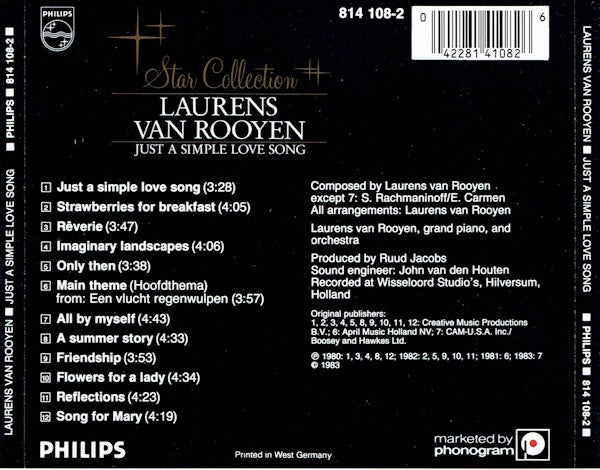 Laurens van Rooyen : Just A Simple Love Song (CD, Comp)