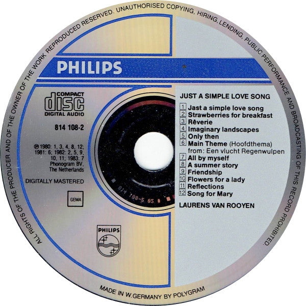 Laurens van Rooyen : Just A Simple Love Song (CD, Comp)
