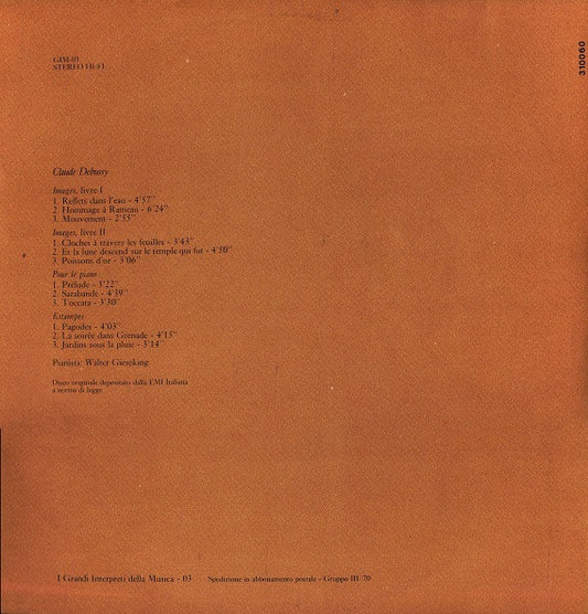 Claude Debussy, Walter Gieseking : Images - Pour Le Piano - Estampes (LP, Album)