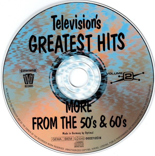Various : Television's Greatest Hits Volume 2 - From The 50's and 60's (CD, Comp, RE)
